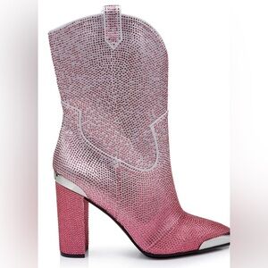 NEW….JOHNNY GUITAR PINK Pink Rhinestone Women's Boots size 8